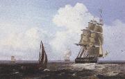 Attributed to john wilson carmichael Shipping off Scarborough (mk37) oil